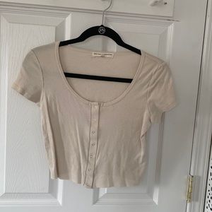 Cream Urban Outfitters Crop Top